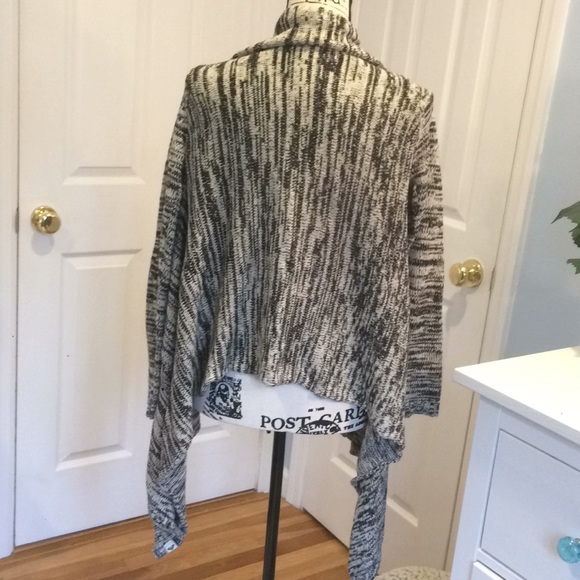 Roxy Black & White Marled Knit Waterfall Cardigan - Picture 3 of 4